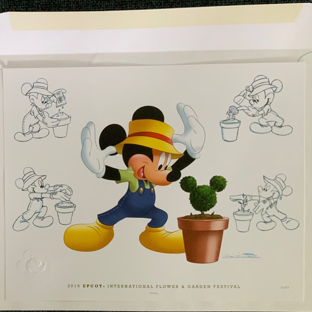 WDW EPCOT Garden Fest 2016 Disney Mickey Mouse Gardener Frame-able 8x10 Print